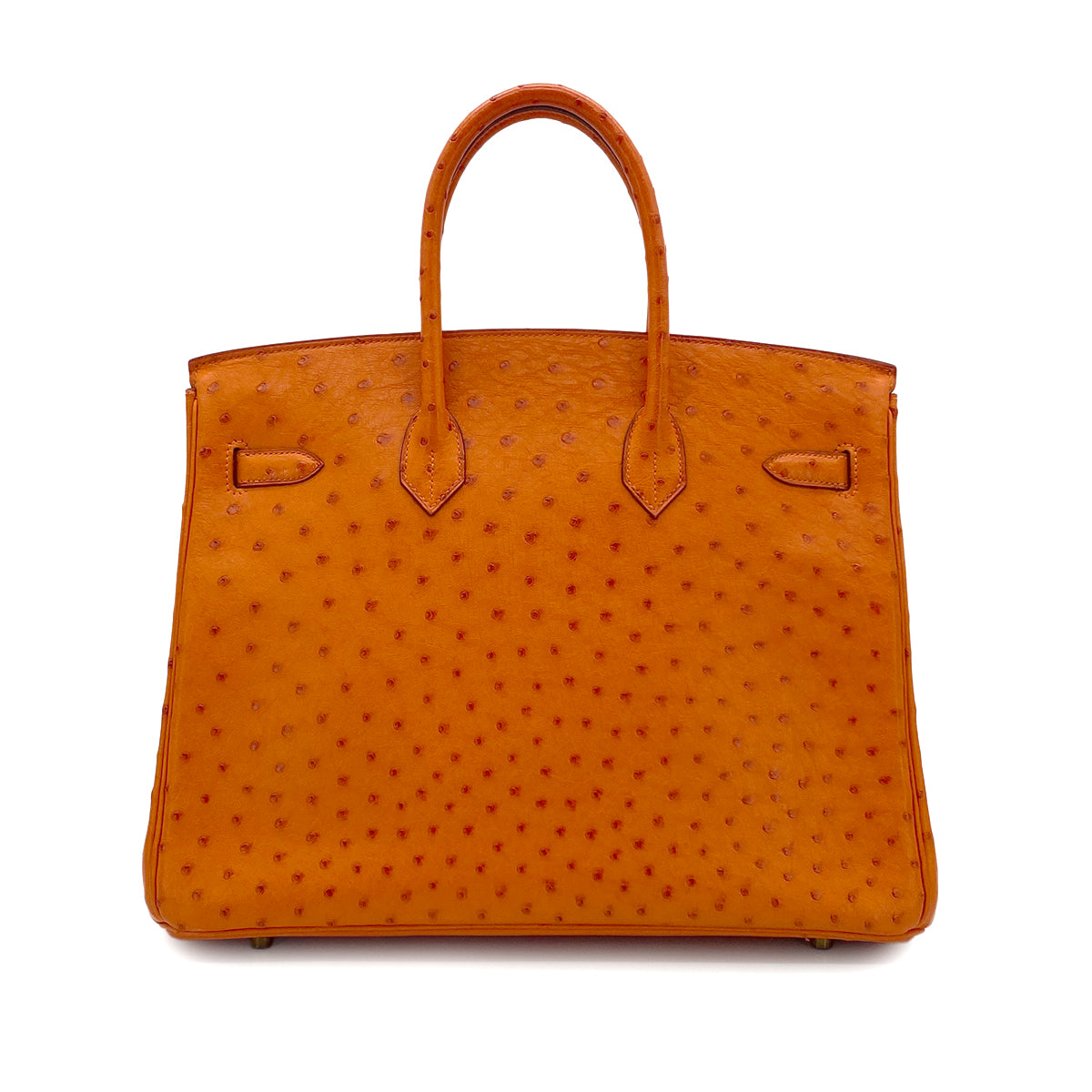 HERMES BIRKIN 35 TANGERINE OSTRICH HAND BAG □H GHW 90280697