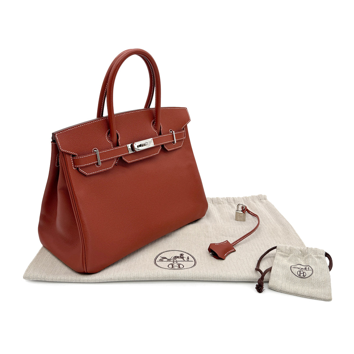 HERMES BIRKIN 30 SANGUINE EPSOM HAND BAG ▢N SHW 90280698