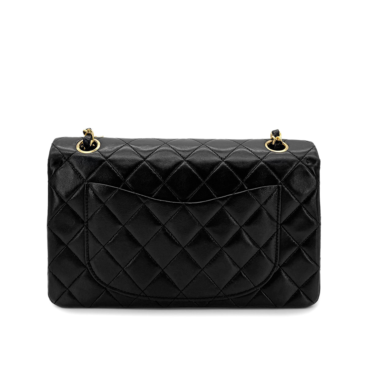 CHANEL VINTAGE CLASSIC FLAP SMALL CHAIN SHOULDER BAG BLACK LAMB SKIN 90280724