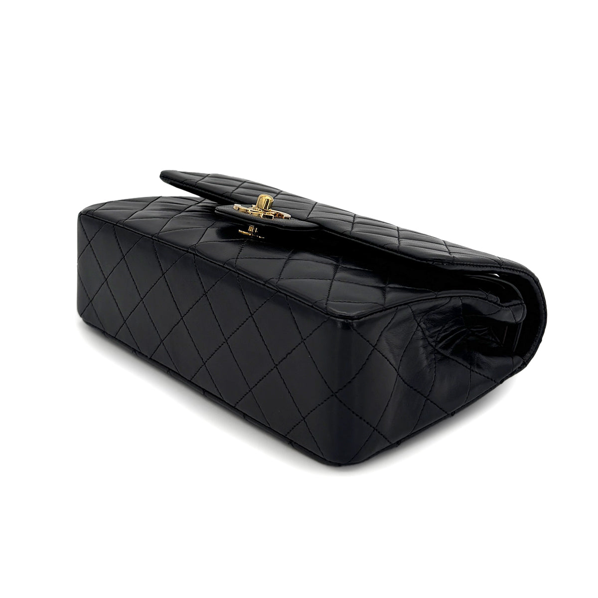 CHANEL VINTAGE CLASSIC FLAP SMALL CHAIN SHOULDER BAG BLACK LAMB SKIN 90280724