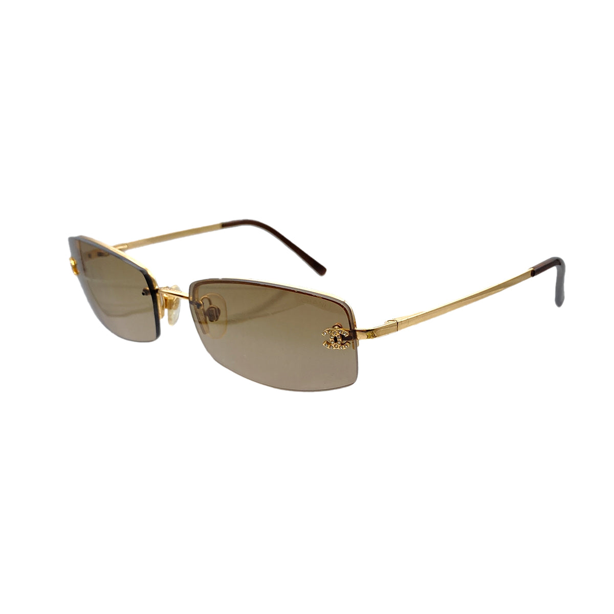 CHANEL VINTAGE SUNGLASSES COCOMARK BROWN EYEWEAR 90281206