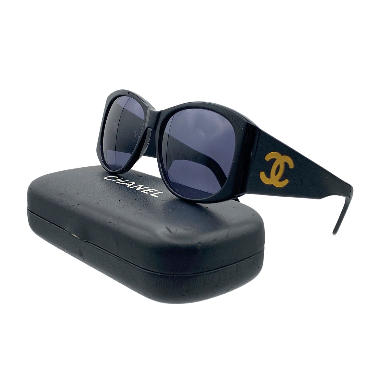CHANEL VINTAGE SUNGLASSES COCOMARK BLACK EYEWEAR 90281214