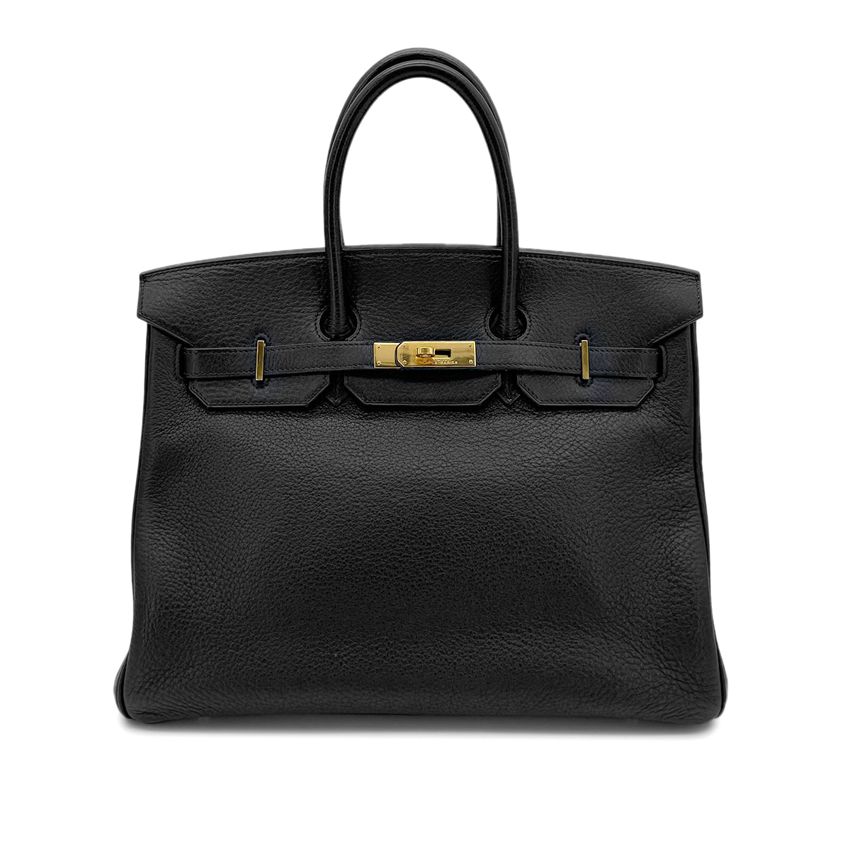 HERMES BIRKIN 35 BLACK TAURILLON CLEMENCE HAND BAG ▢H GHW 90281231