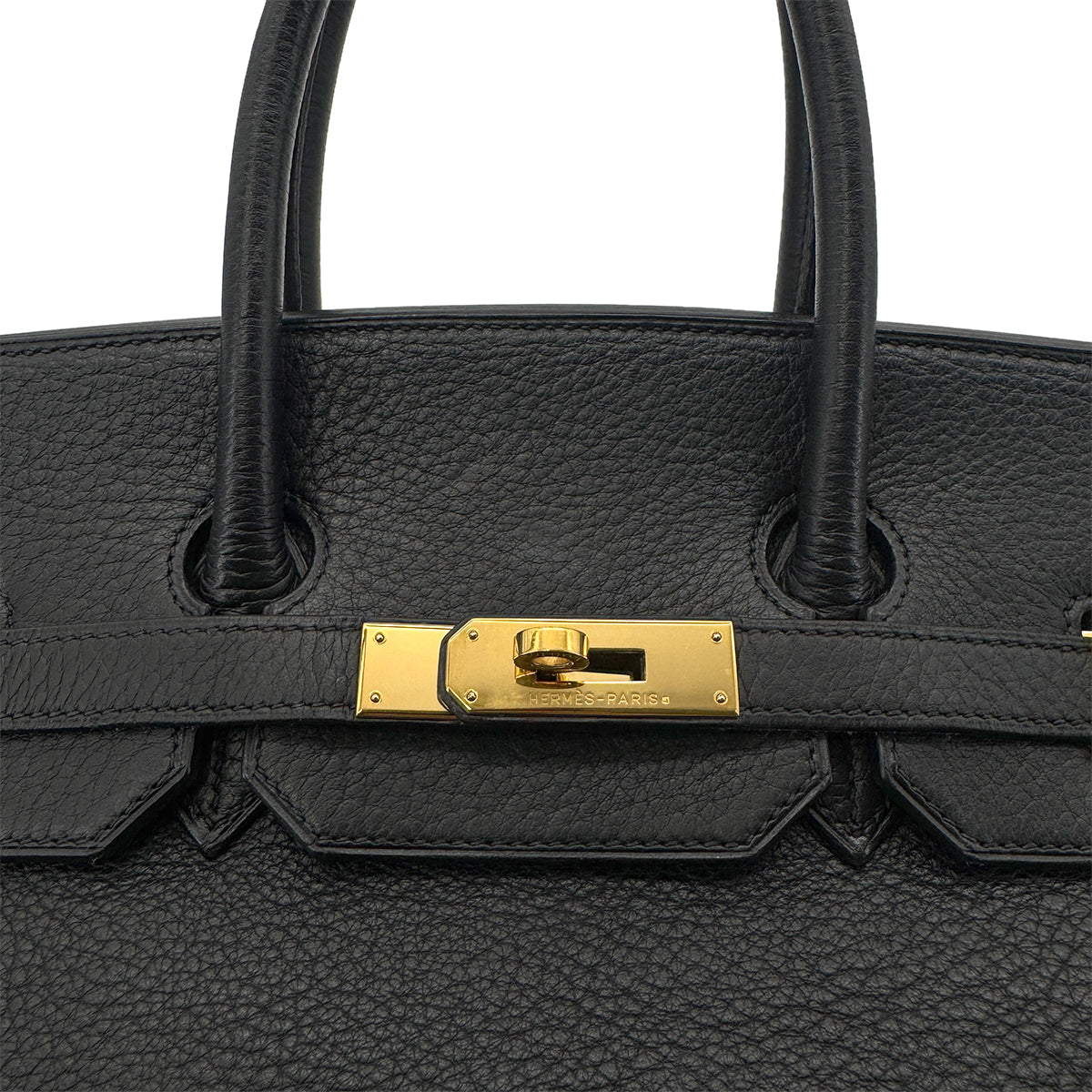 HERMES BIRKIN 35 BLACK TAURILLON CLEMENCE HAND BAG ▢H GHW 90281231