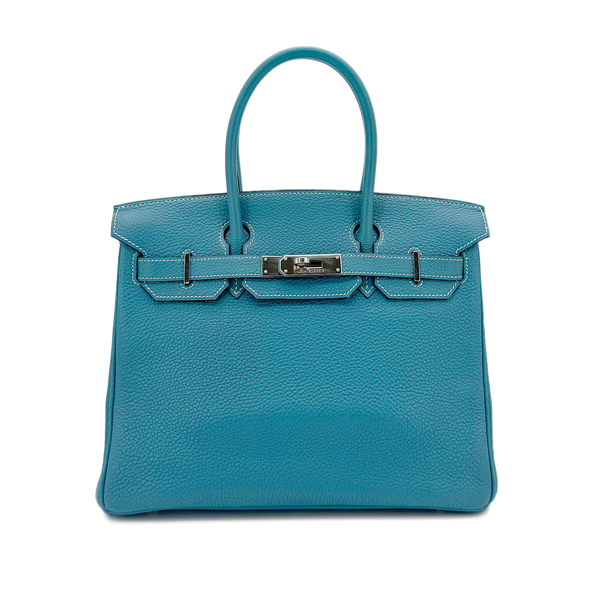 HERMES BIRKIN 30 BLEU JEAN TOGO HAND BAG □I SHW 90281235