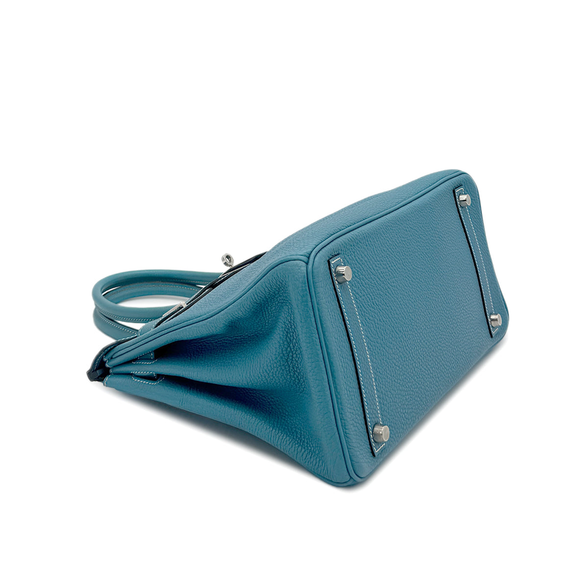 HERMES BIRKIN 30 BLEU JEAN TOGO HAND BAG □I SHW 90281235