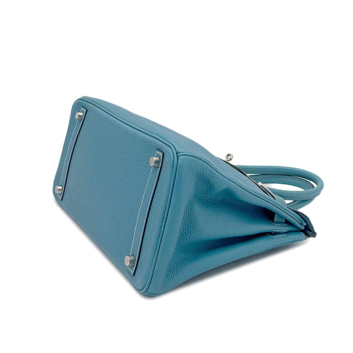 HERMES BIRKIN 30 BLEU JEAN TOGO HAND BAG □I SHW 90281235