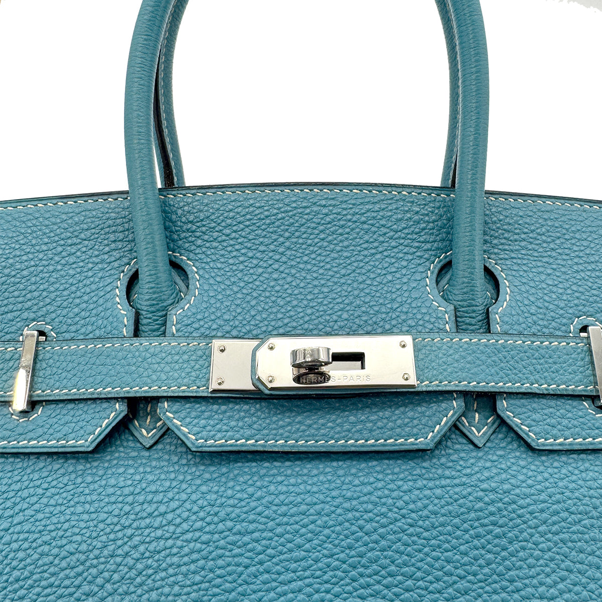 HERMES BIRKIN 30 BLEU JEAN TOGO HAND BAG □I SHW 90281235
