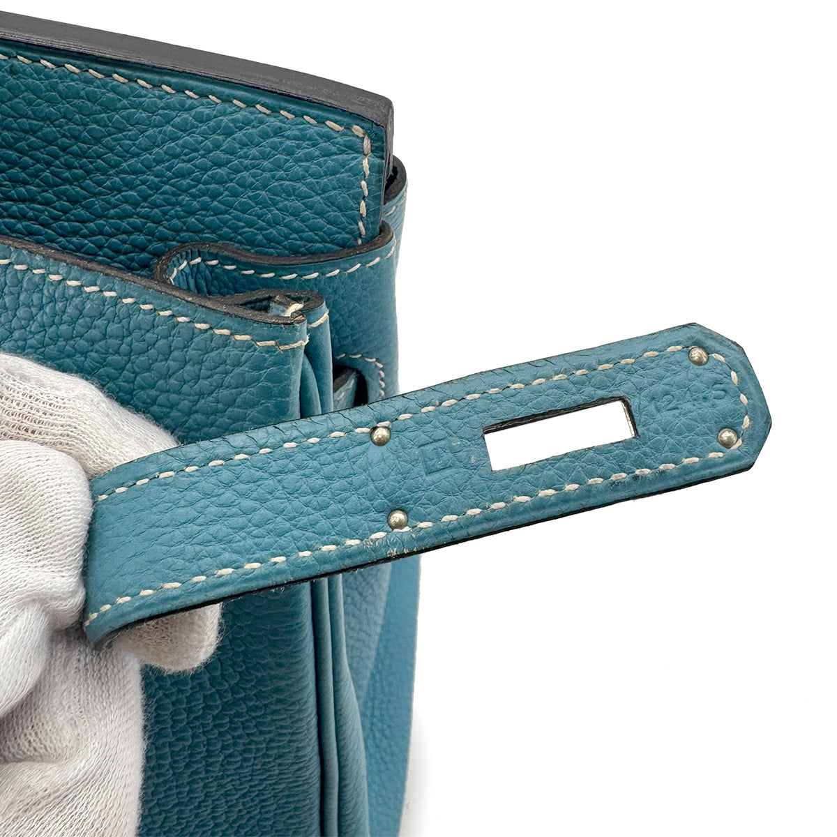 HERMES BIRKIN 30 BLEU JEAN TOGO HAND BAG □I SHW 90281235