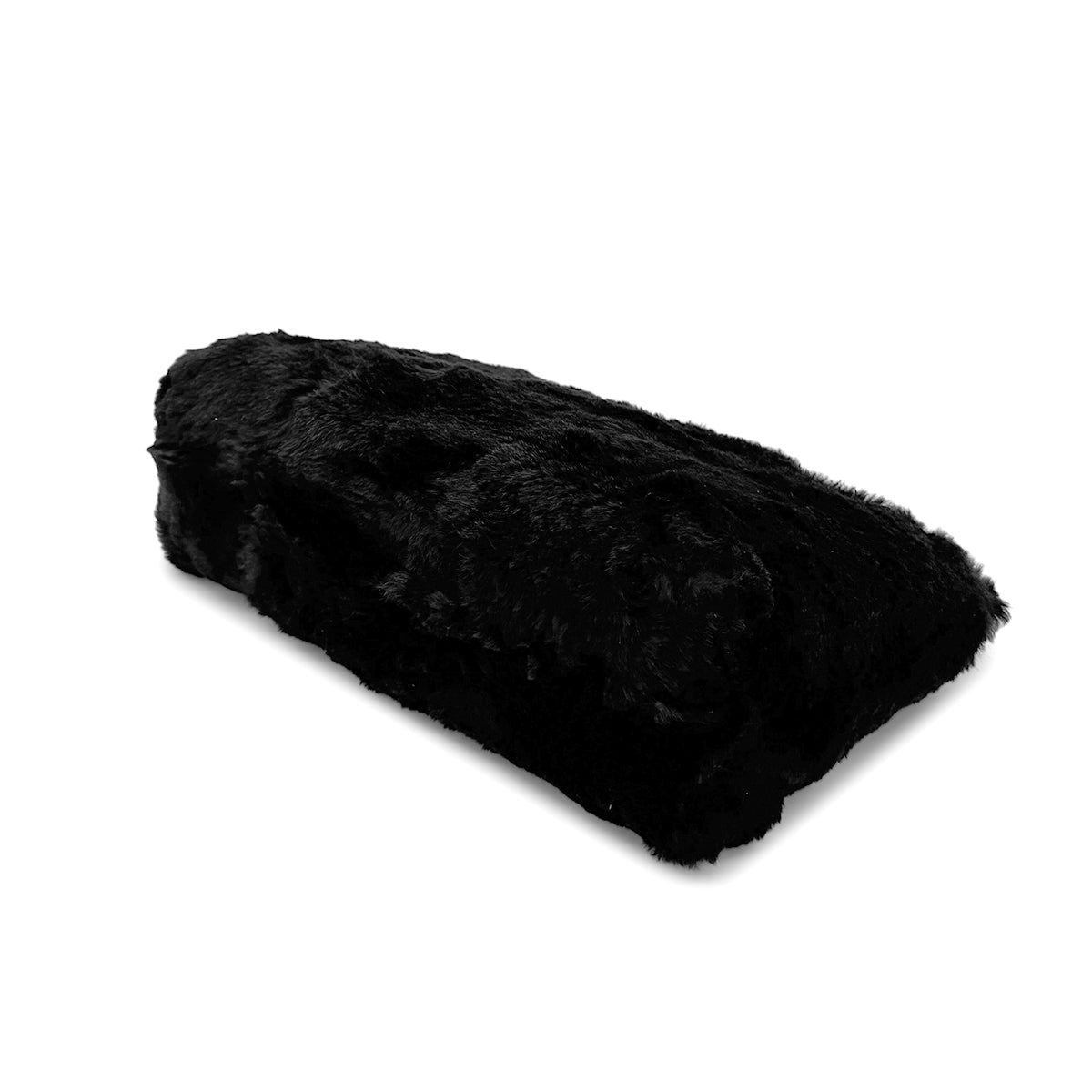 CHANEL VINTAGE CHAIN SHOULDER BAG BLACK FUR LEATHER 90281236