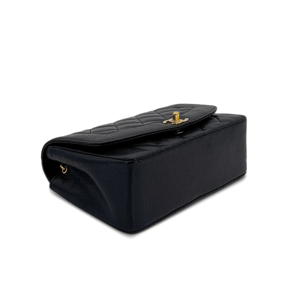 CHANEL VINTAGE DIANA SMALL CHAIN SHOULDER BAG BLACK CAVIAR SKIN 90281245