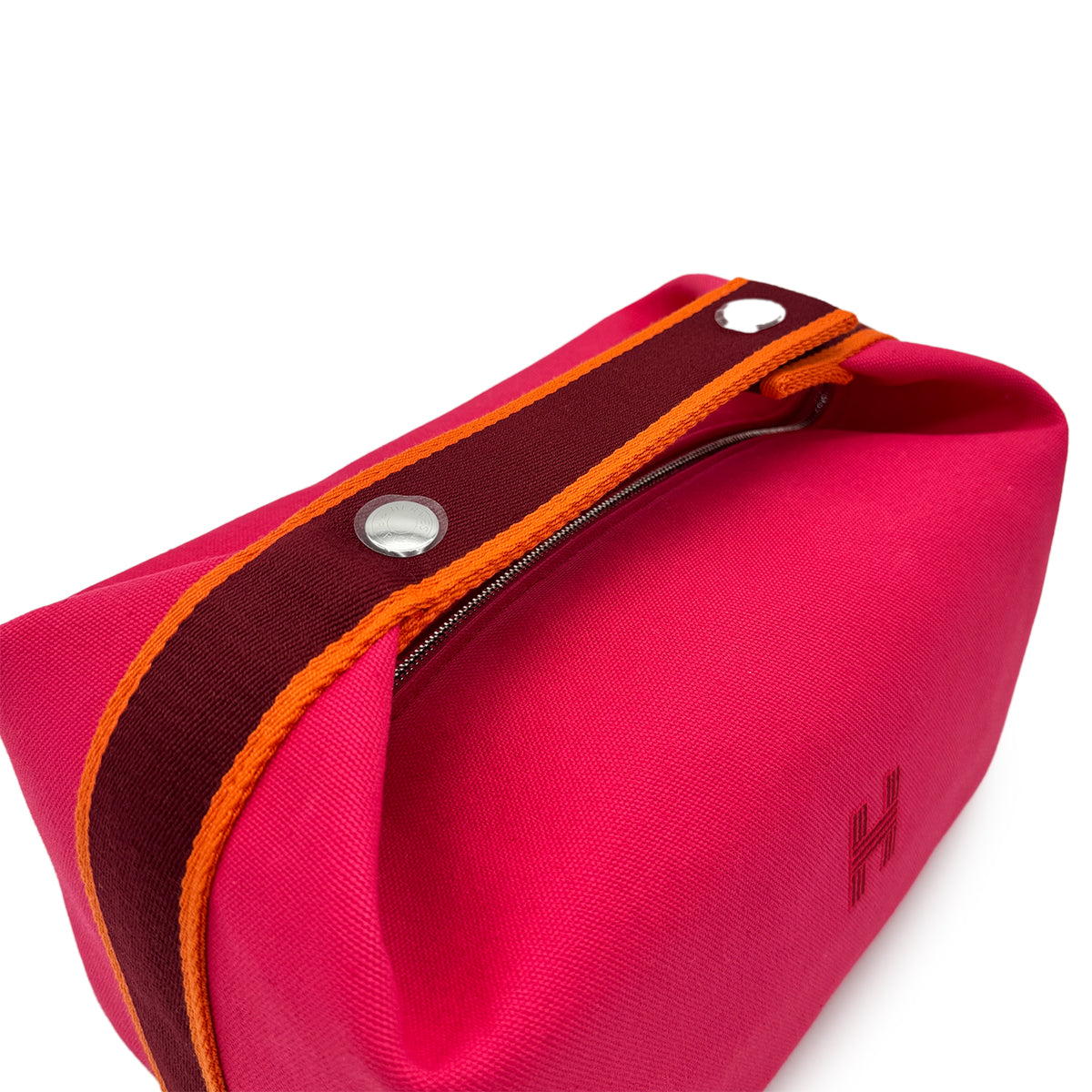 HERMES BRIDE A BRAC GM HIBISCUS TOILE H POUCH HAND BAG 90281246