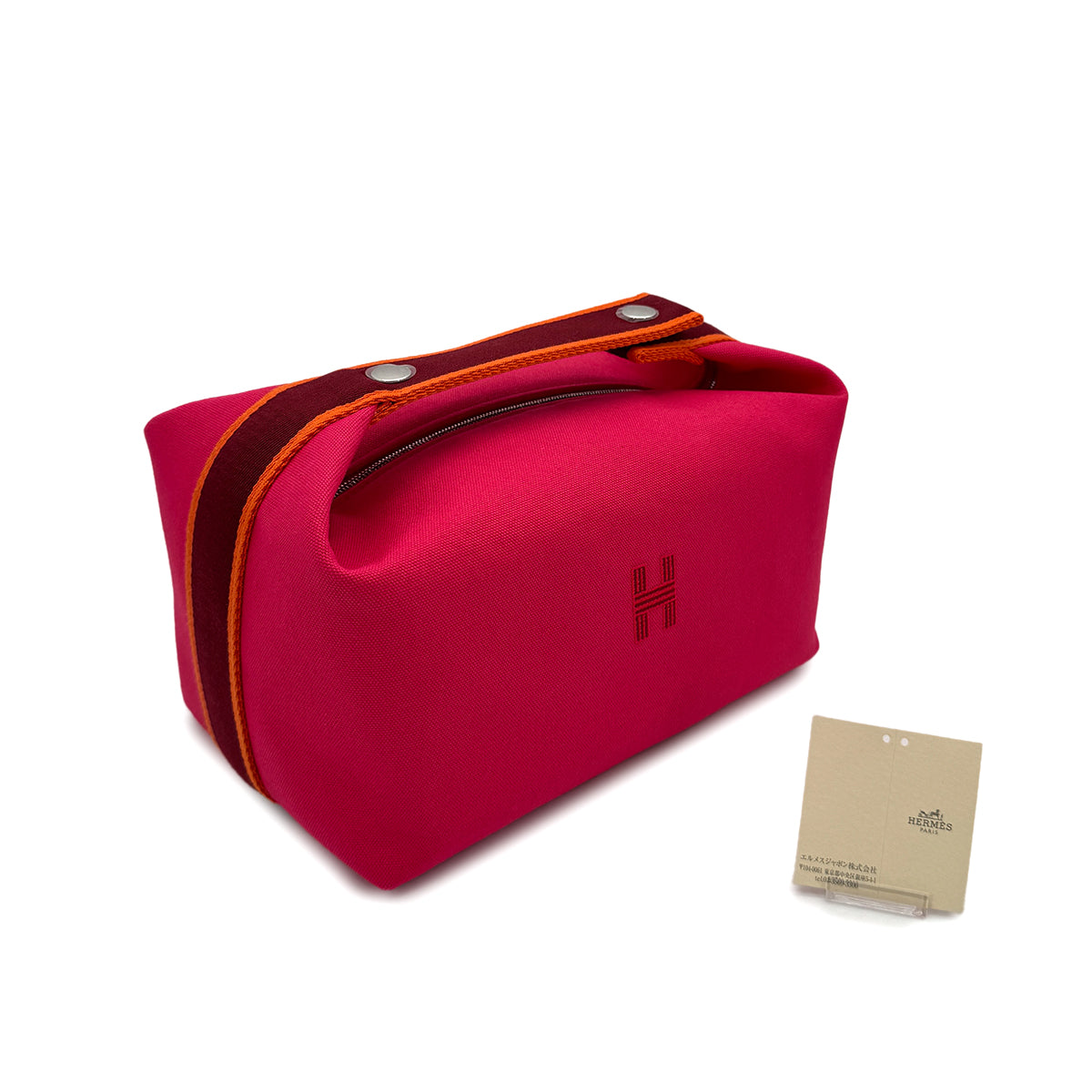 HERMES BRIDE A BRAC GM HIBISCUS TOILE H POUCH HAND BAG 90281246