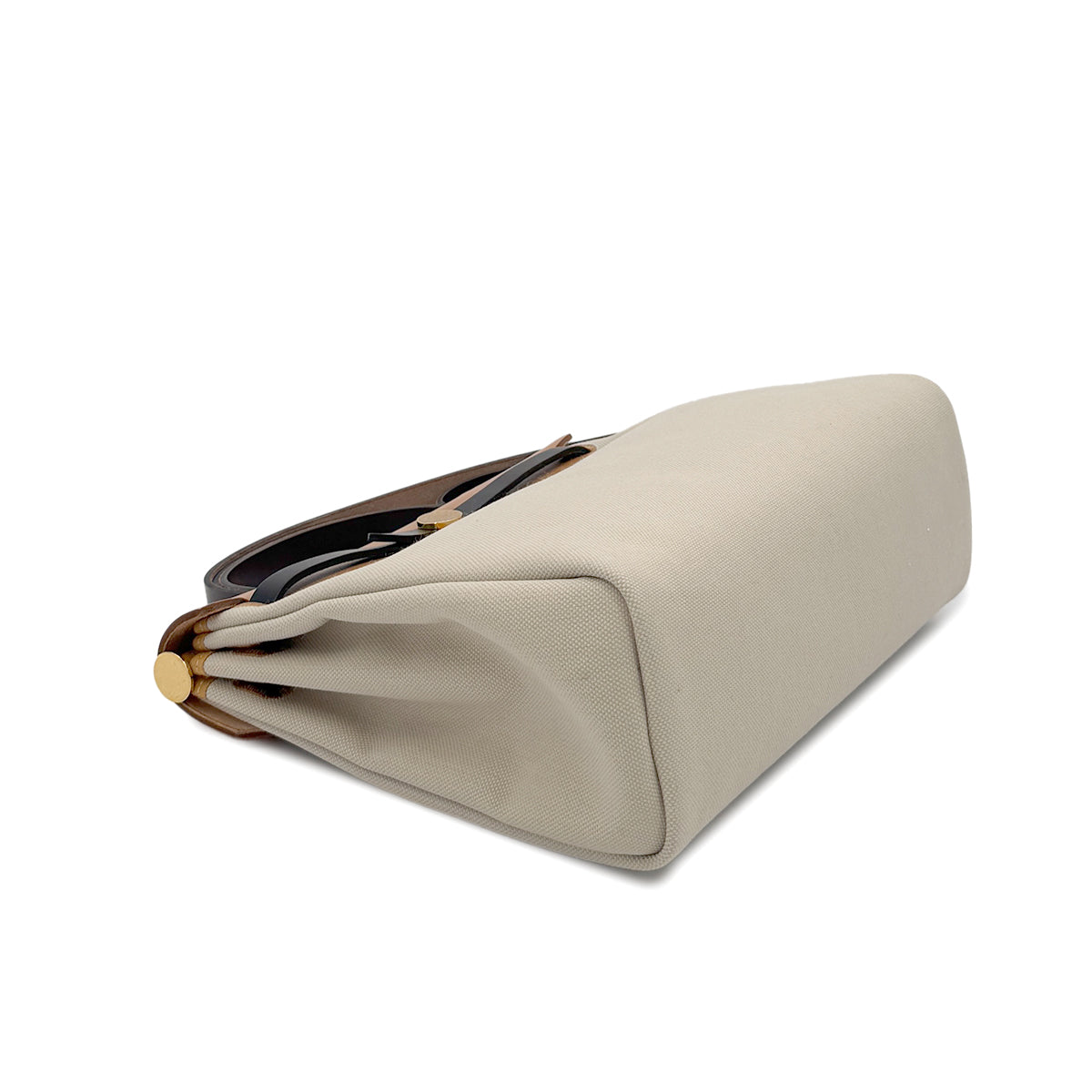 HERMES HER BAG ZIP PM 31 BETON EBENE NATUREL SABLE BLACK VACHE HUNTER TOILE MILITAIRE TOTE SHOULDER BAG B 90281247