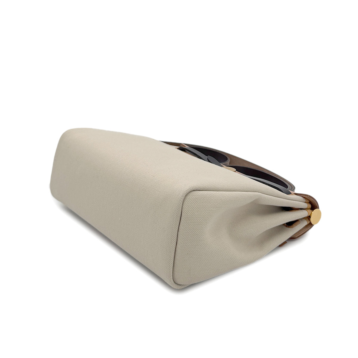 HERMES HER BAG ZIP PM 31 BETON EBENE NATUREL SABLE BLACK VACHE HUNTER TOILE MILITAIRE TOTE SHOULDER BAG B 90281247