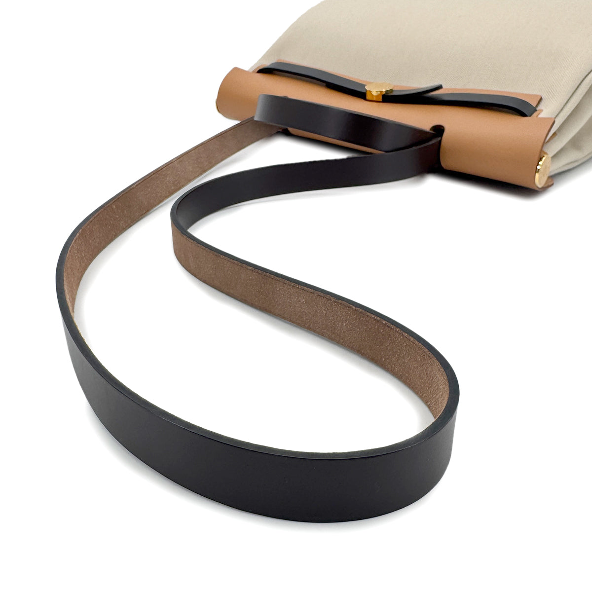 HERMES HER BAG ZIP PM 31 BETON EBENE NATUREL SABLE BLACK VACHE HUNTER TOILE MILITAIRE TOTE SHOULDER BAG B 90281247