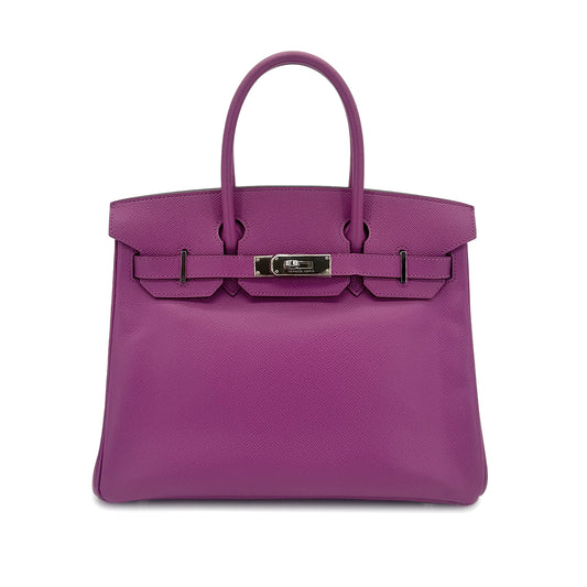 HERMES BIRKIN 30 CYCLAMEN VEAU EPSOM HAND BAG □K SHW 90281253