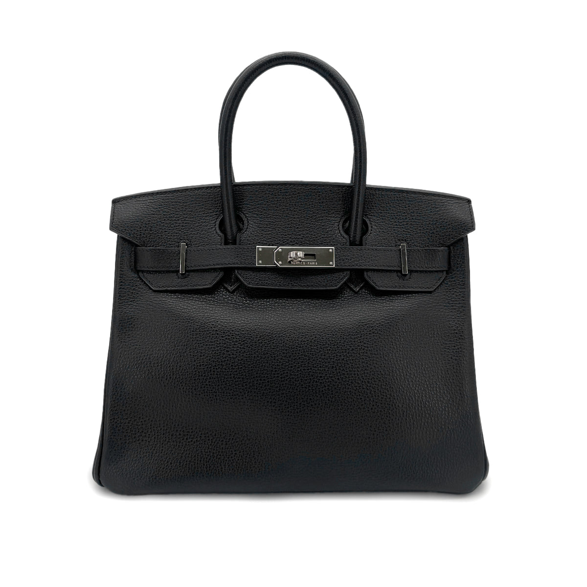 HERMES BIRKIN 30 BLACK VACHE LIEGEE HAND BAG □I SHW 90281406