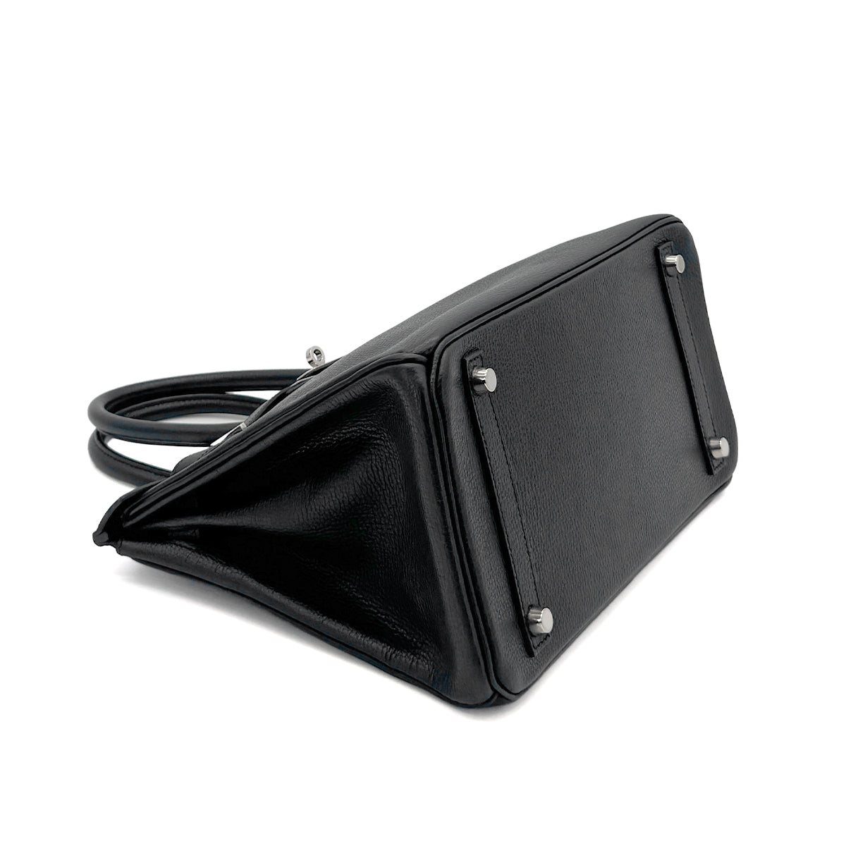 HERMES BIRKIN 30 BLACK VACHE LIEGEE HAND BAG □I SHW 90281406