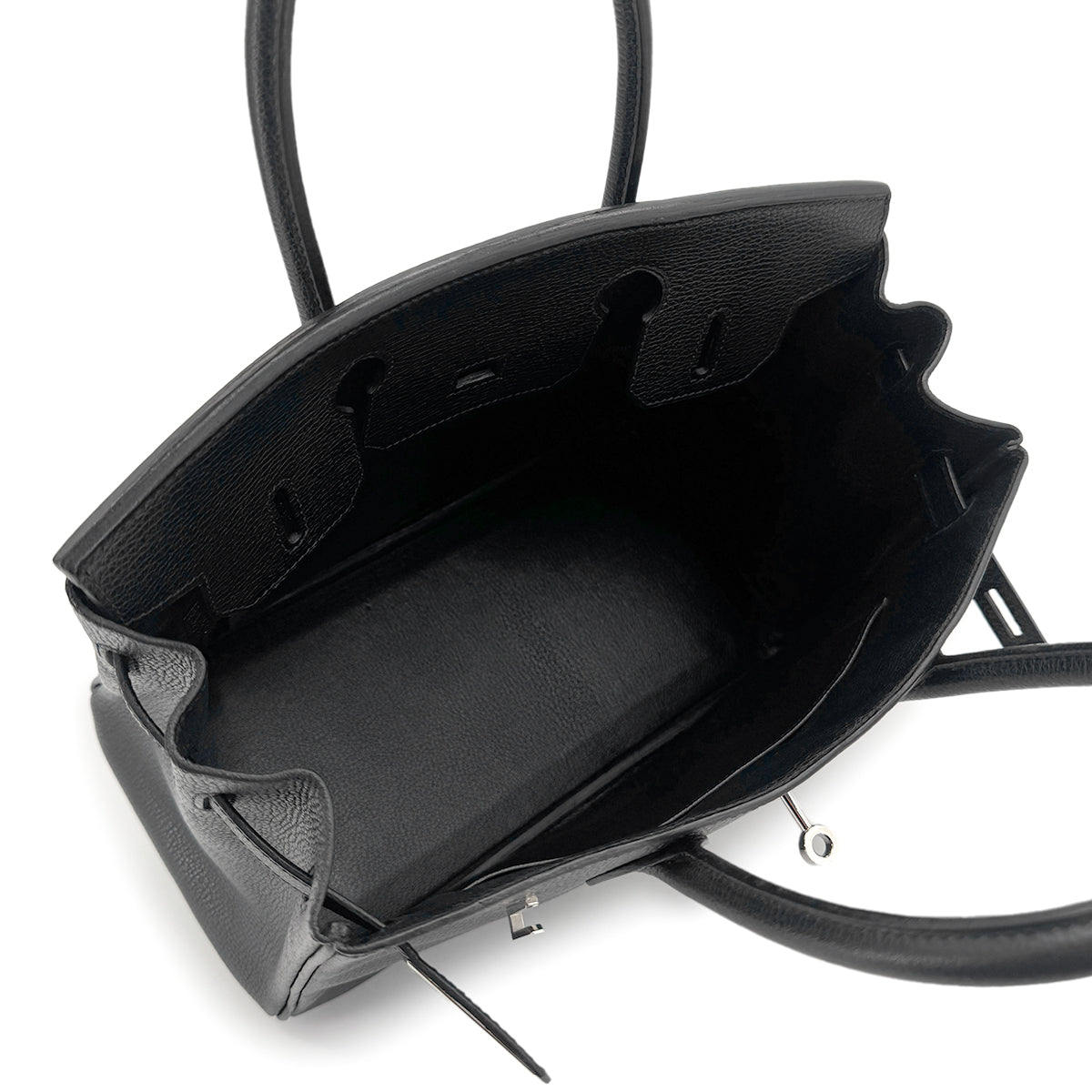 HERMES BIRKIN 30 BLACK VACHE LIEGEE HAND BAG □I SHW 90281406