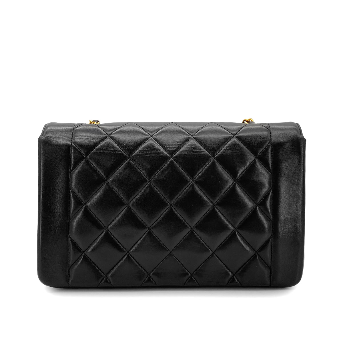 CHANEL VINTAGE DIANA MEDIUM CHAIN SHOULDER BAG BLACK LAMB SKIN 90281409