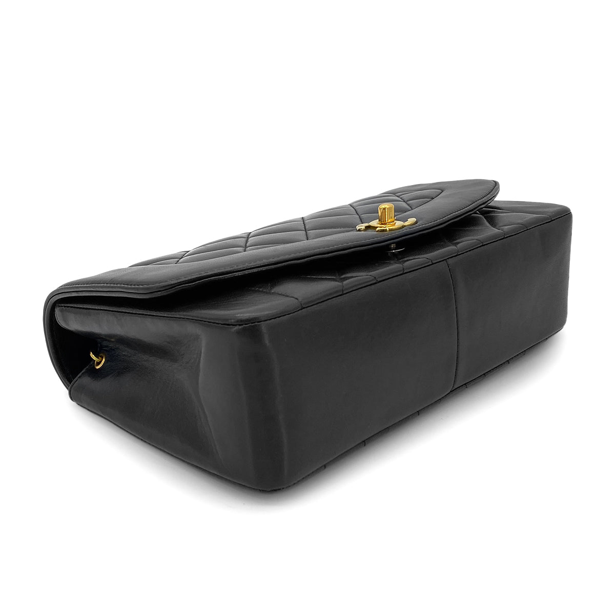 CHANEL VINTAGE DIANA MEDIUM CHAIN SHOULDER BAG BLACK LAMB SKIN 90281409