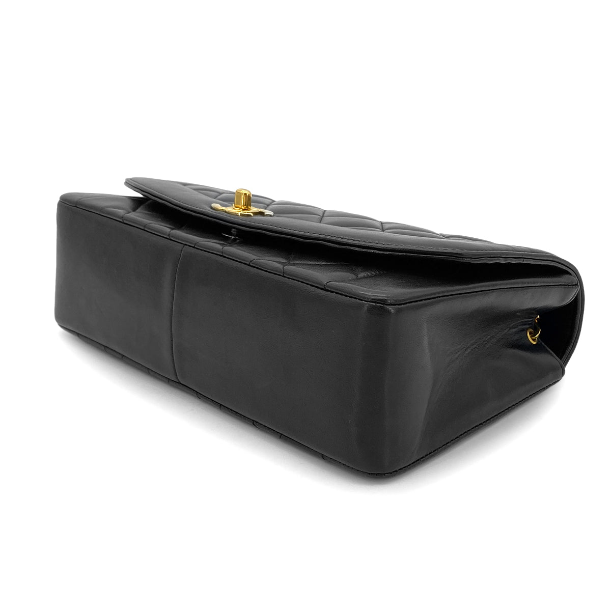 CHANEL VINTAGE DIANA MEDIUM CHAIN SHOULDER BAG BLACK LAMB SKIN 90281409