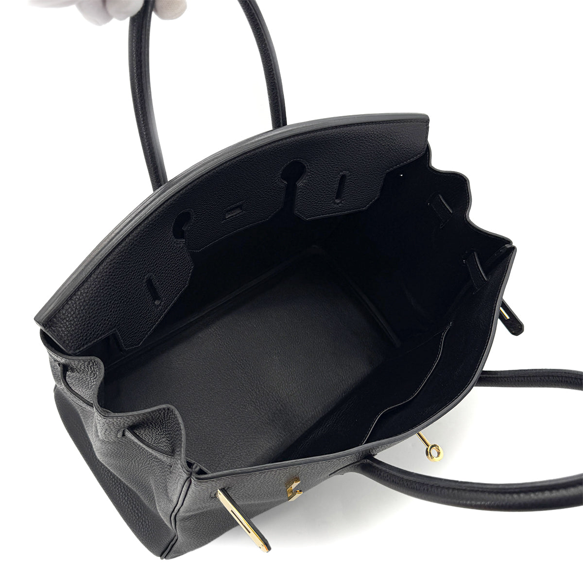 HERMES BIRKIN 35 BLACK TOGO HAND BAG □G GHW 90281411