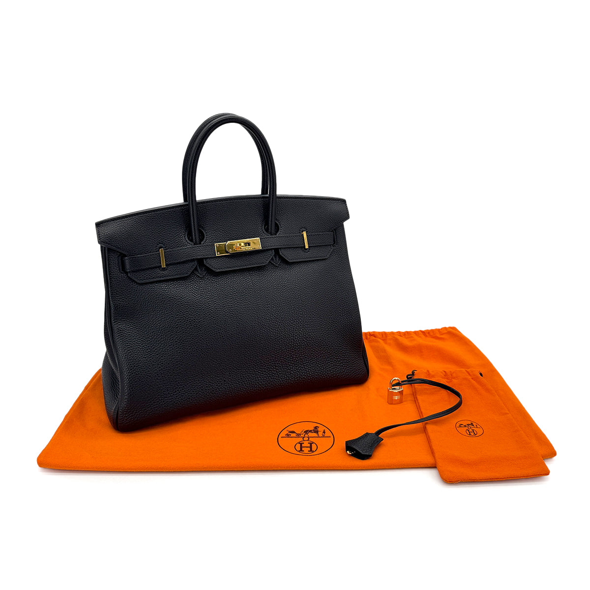 HERMES BIRKIN 35 BLACK TOGO HAND BAG □G GHW 90281411