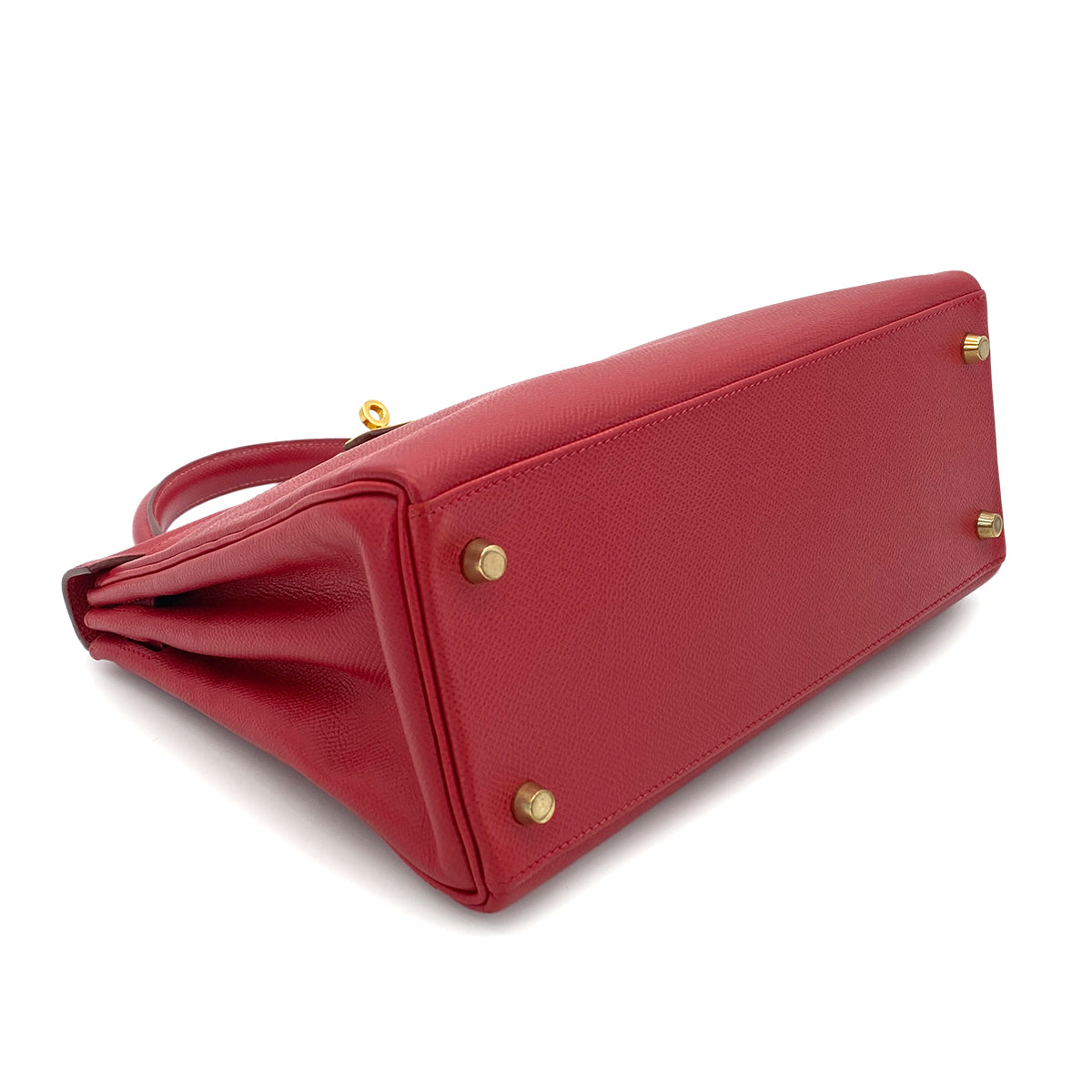 HERMES KELLY 28 RETOURNE ROUGE VIF COUCHVEL HAND SHOULDER BAG □E GHW 90281415