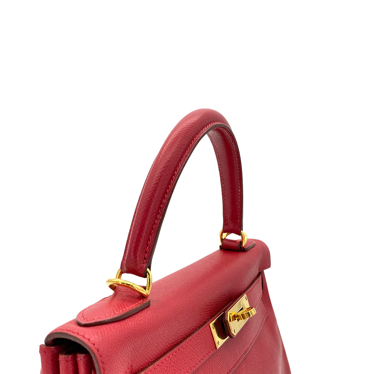 HERMES KELLY 28 RETOURNE ROUGE VIF COUCHVEL HAND SHOULDER BAG □E GHW 90281415