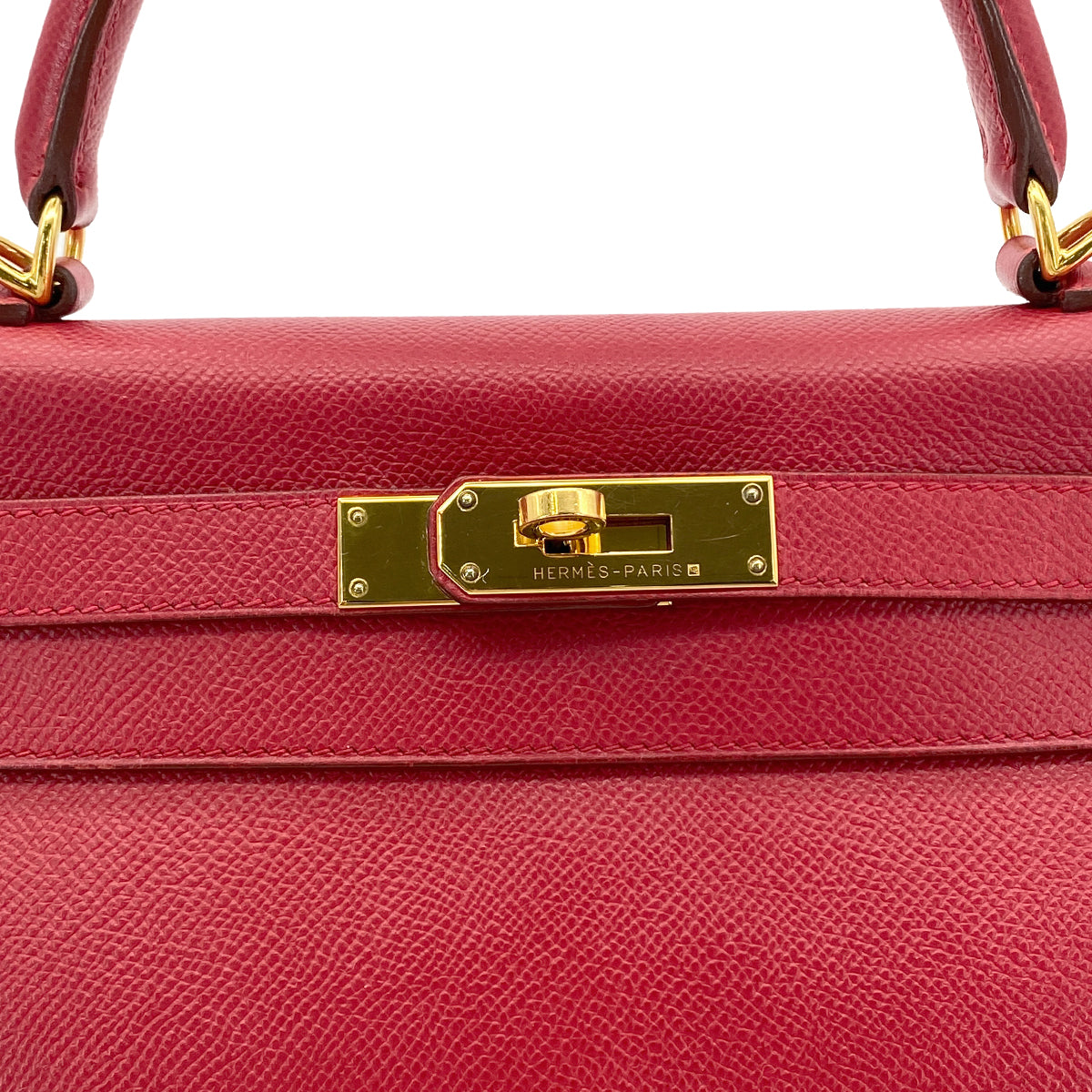 HERMES KELLY 28 RETOURNE ROUGE VIF COUCHVEL HAND SHOULDER BAG □E GHW 90281415