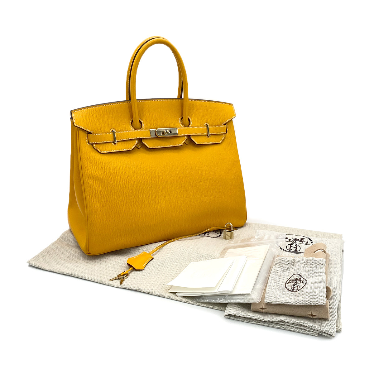 HERMES CANDY BIRKIN 35  JAUNE DE NAPLES MANGUE VEAU EPSOM HAND BAG □P GHW 90281417