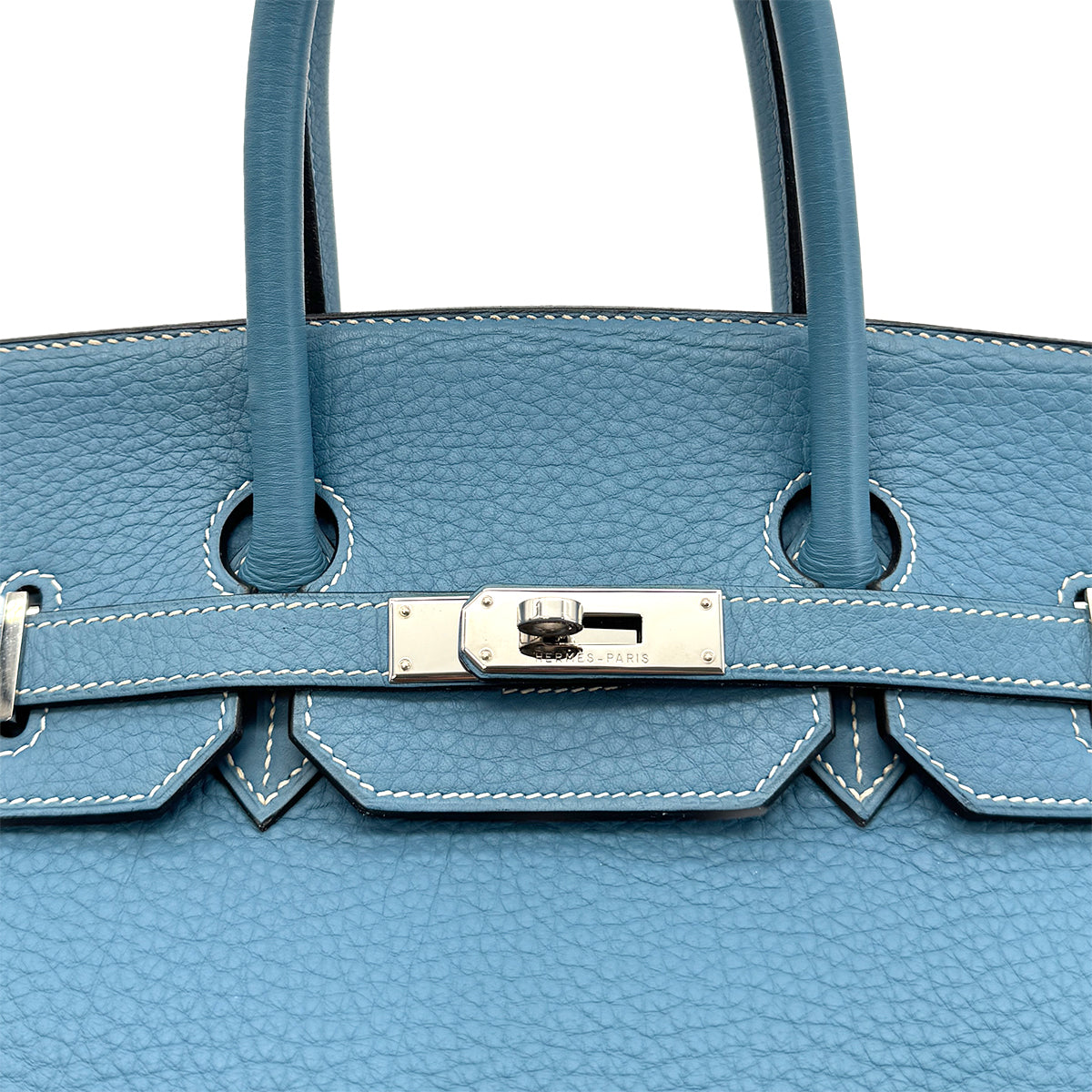 HERMES BIRKIN 35 BLUE JEAN TAURILLON CLEMENCE HAND BAG ▢F SHW 90281418