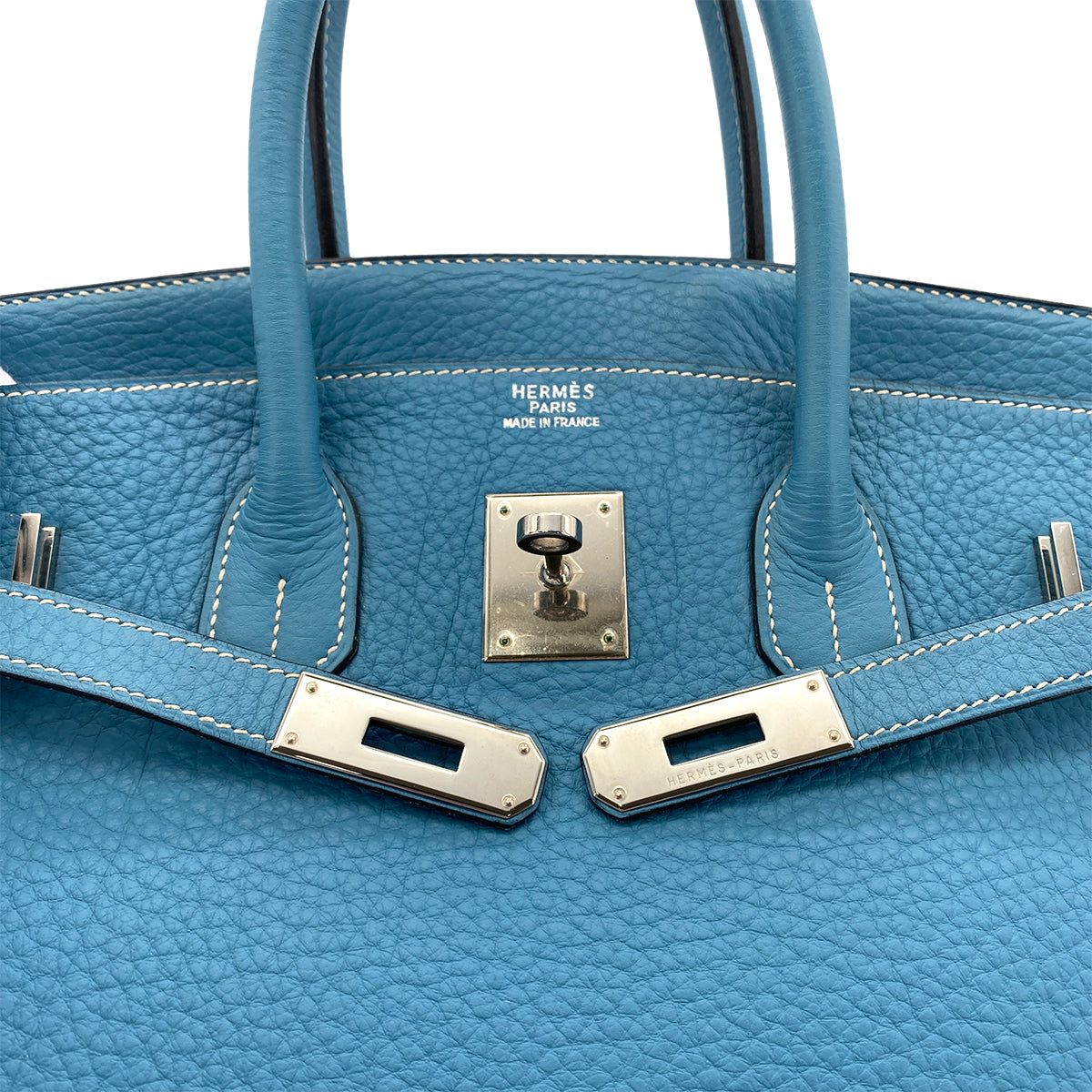 HERMES BIRKIN 35 BLUE JEAN TAURILLON CLEMENCE HAND BAG ▢F SHW 90281418