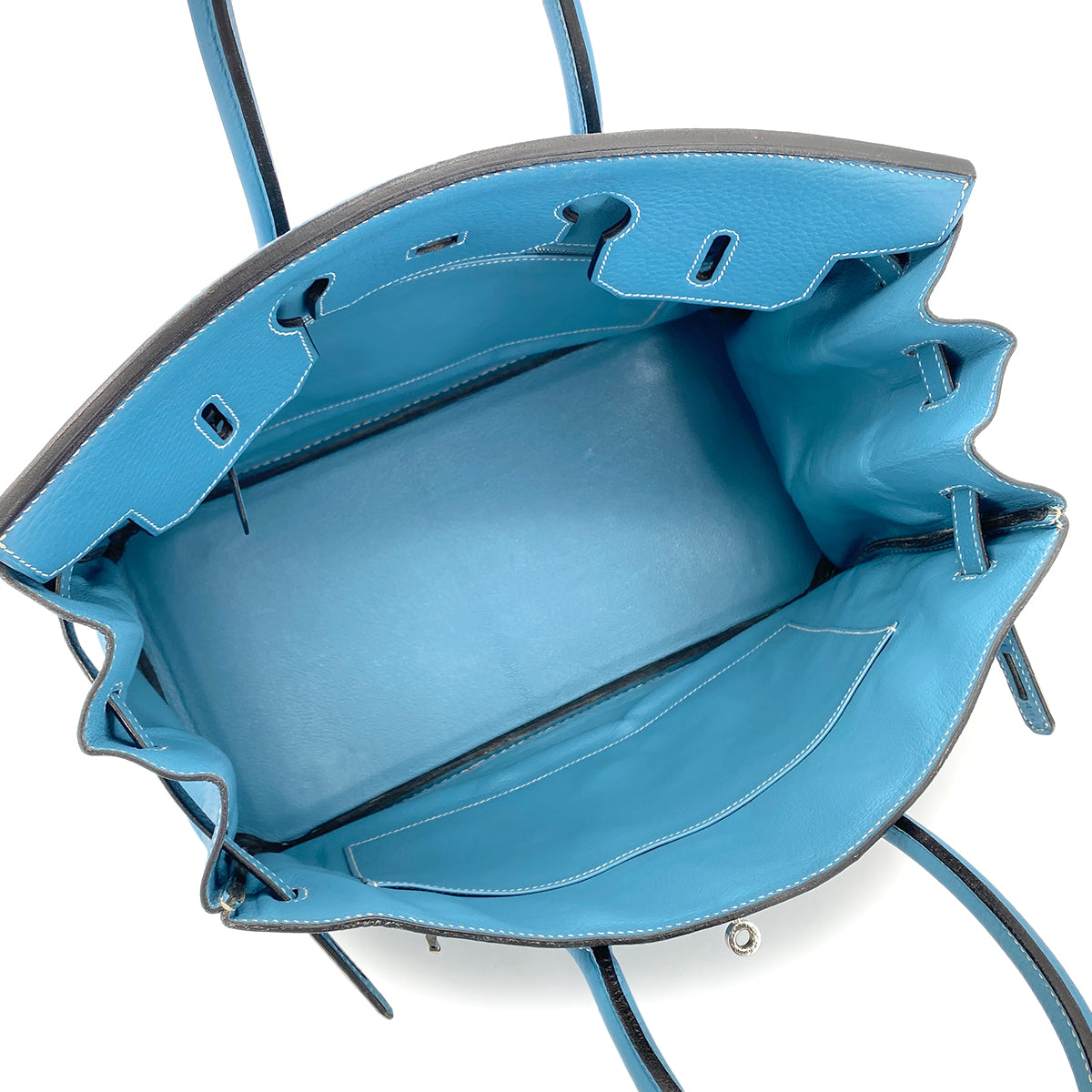 HERMES BIRKIN 35 BLUE JEAN TAURILLON CLEMENCE HAND BAG ▢F SHW 90281418