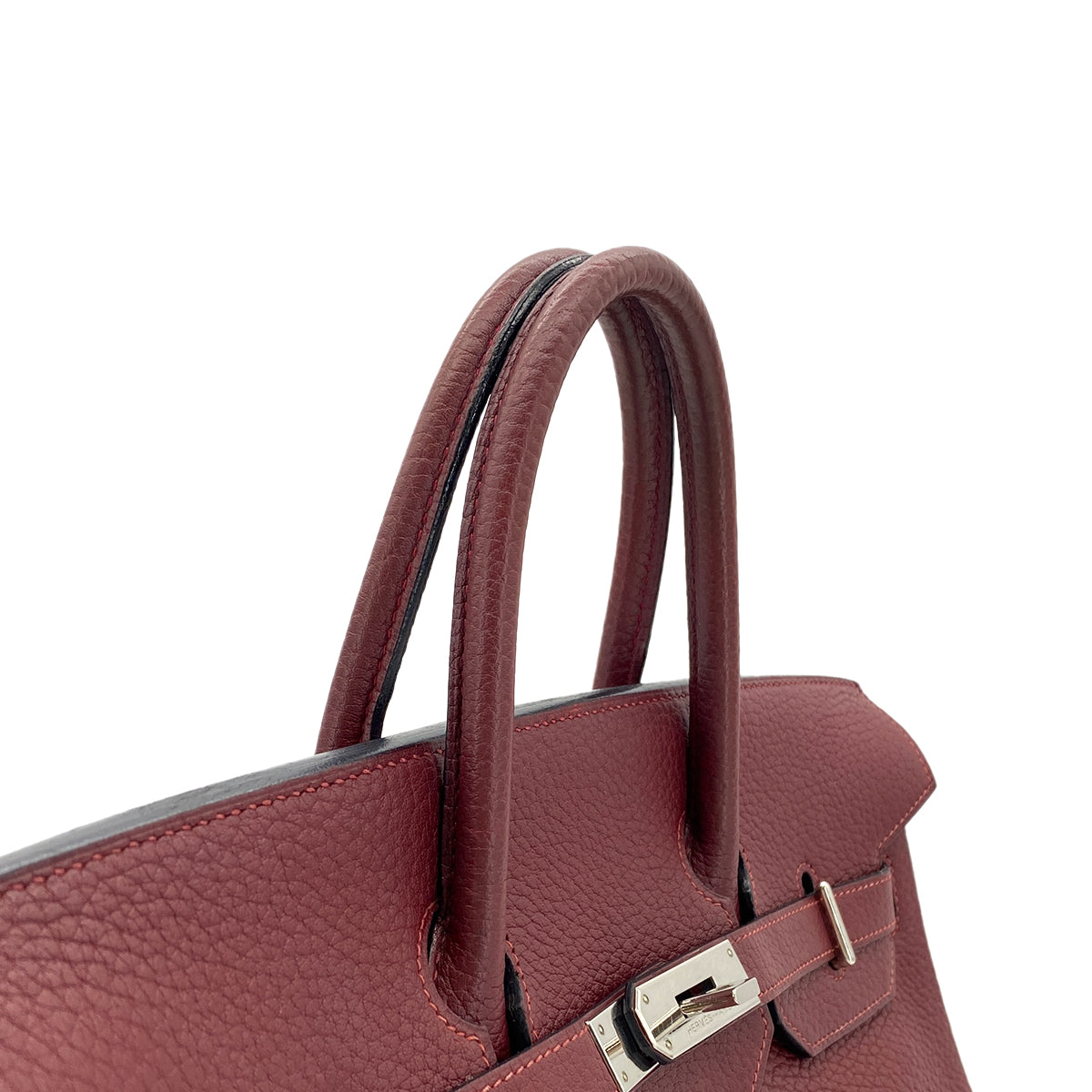 HERMES HAUT A COURROIES 32 ROUGE H FJORD HAND BAG □I SHW 90281426