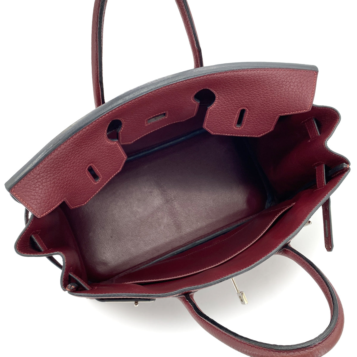 HERMES HAUT A COURROIES 32 ROUGE H FJORD HAND BAG □I SHW 90281426