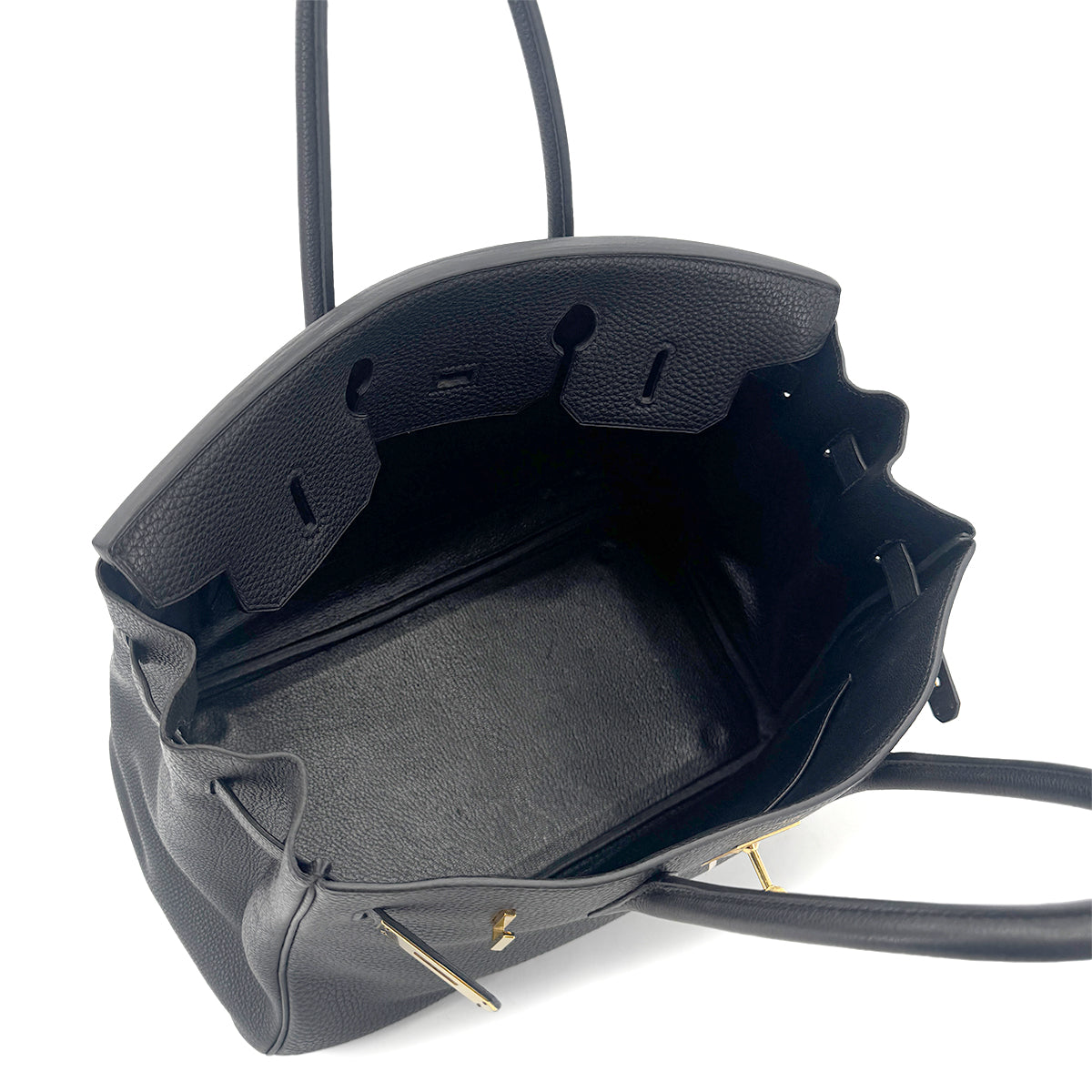 HERMES BIRKIN 35 BLACK TOGO HAND BAG □G GHW 90281427