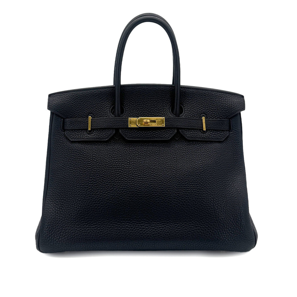 HERMES BIRKIN 35 BLACK TOGO HAND BAG □G GHW 90281427