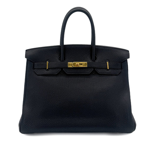 HERMES BIRKIN 35 BLACK TOGO HAND BAG □G GHW 90281427