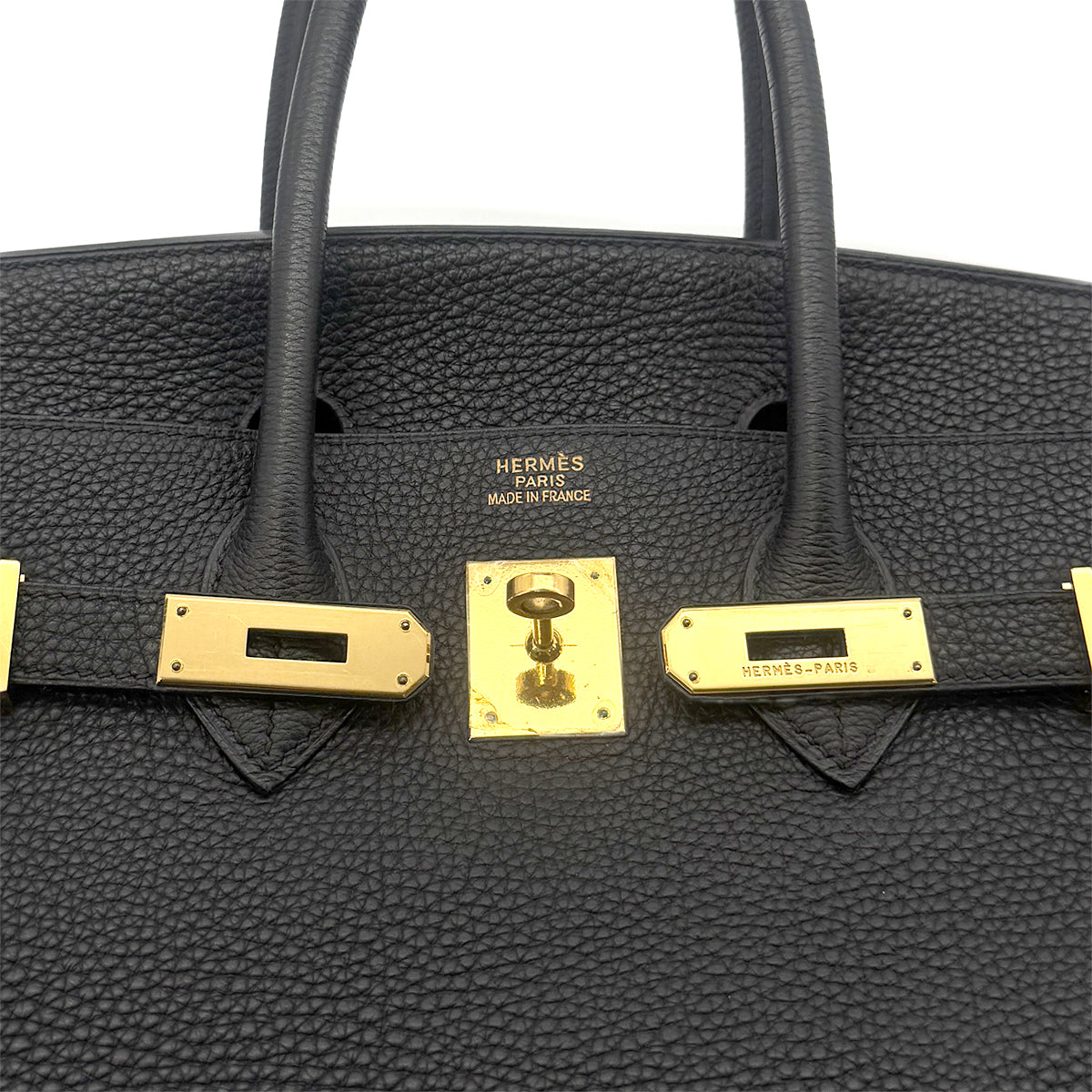 HERMES BIRKIN 35 BLACK TOGO HAND BAG □G GHW 90281427