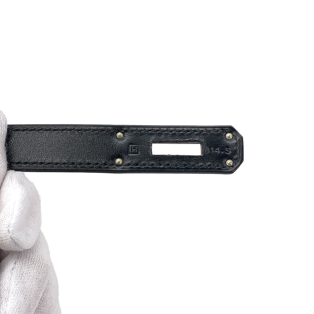 HERMES KELLY 32 RETOURNE BLACK BOX CALF HAND SHOULDER BAG □H SHW 90281434