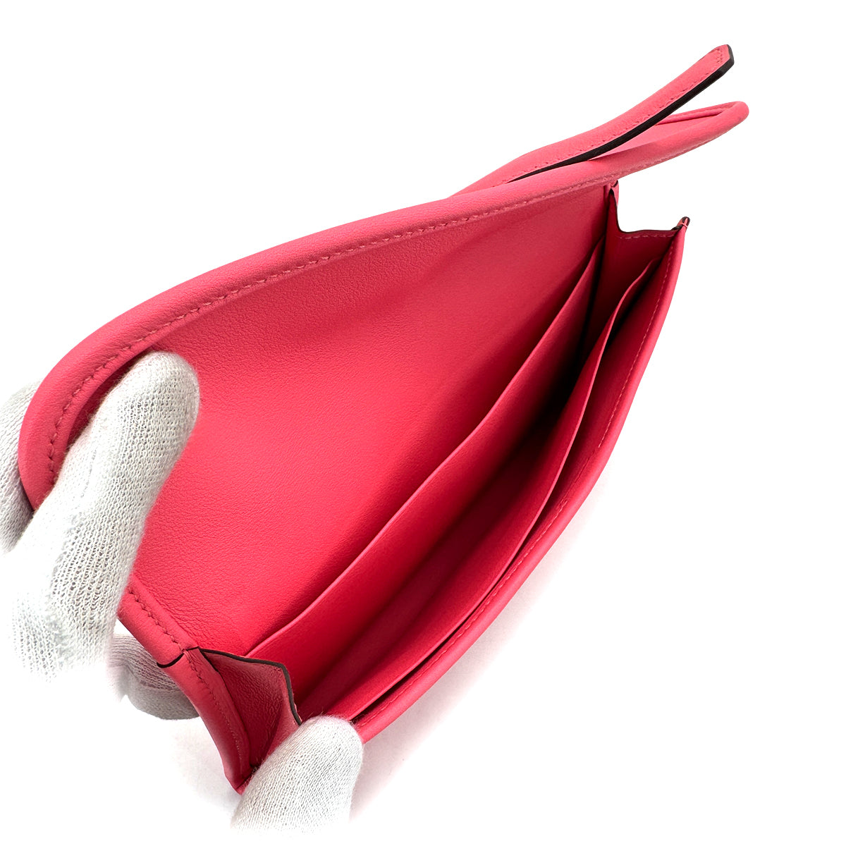 HERMES JIGE DUO ROSE AZALEE SWIFT CLUTCH BAG A 90281435