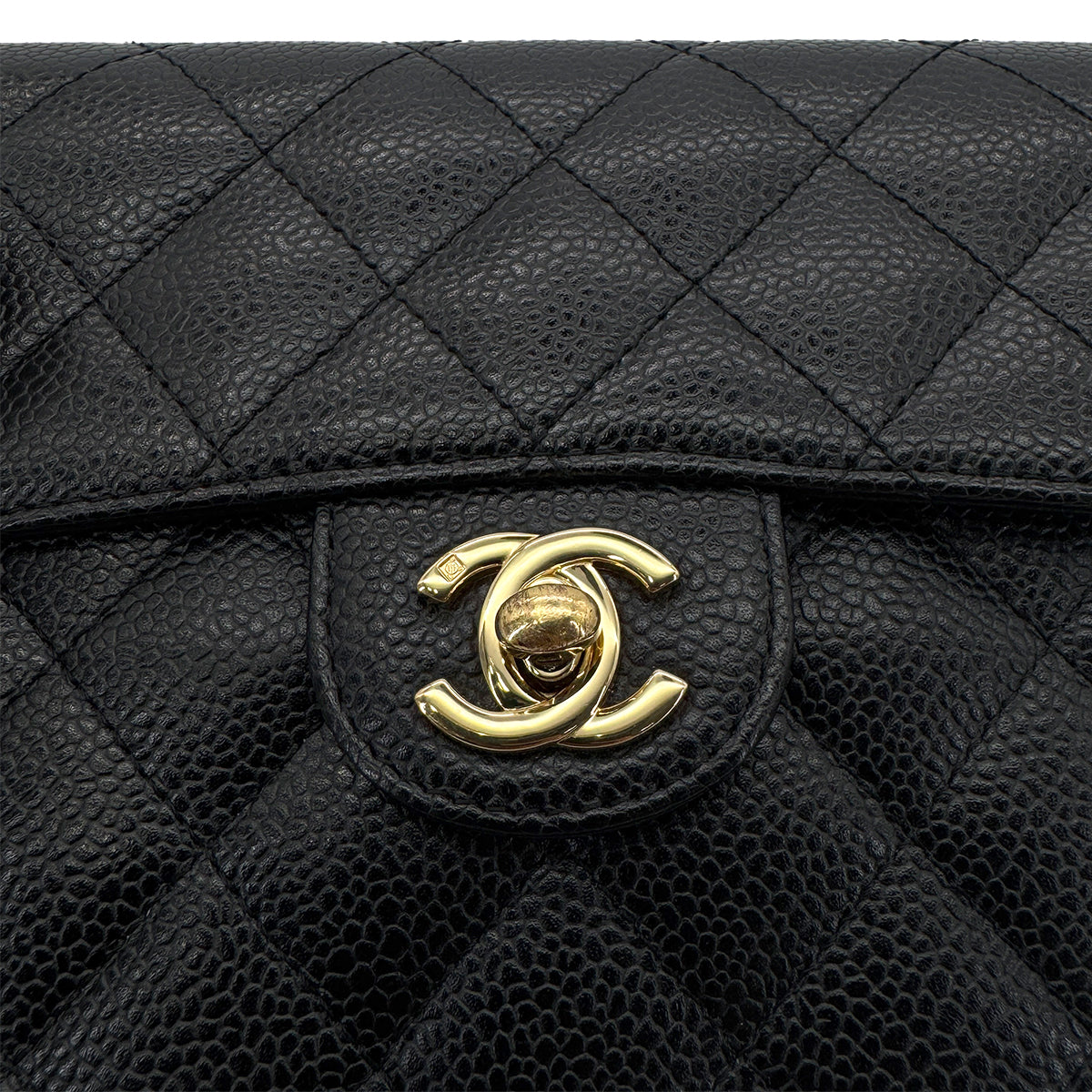 CHANEL VINTAGE MINI SQUARE 17 CHAIN SHOULDER BAG BLACK CAVIAR SKIN 90281440