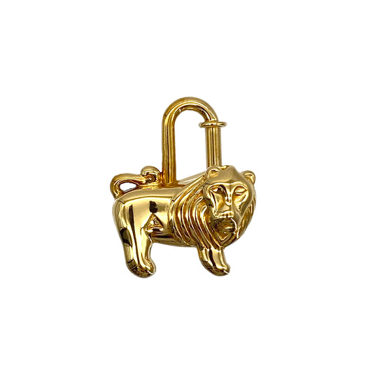 HERMES LION CADENA BAG CHARM GOLD 1997 I'AFRIQU 90281547