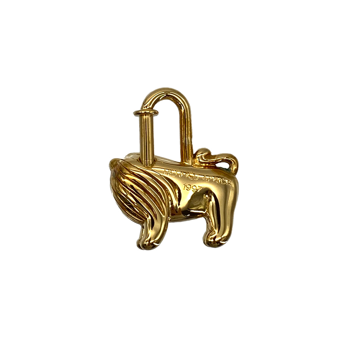 HERMES LION CADENA BAG CHARM GOLD 1997 I'AFRIQU 90281547
