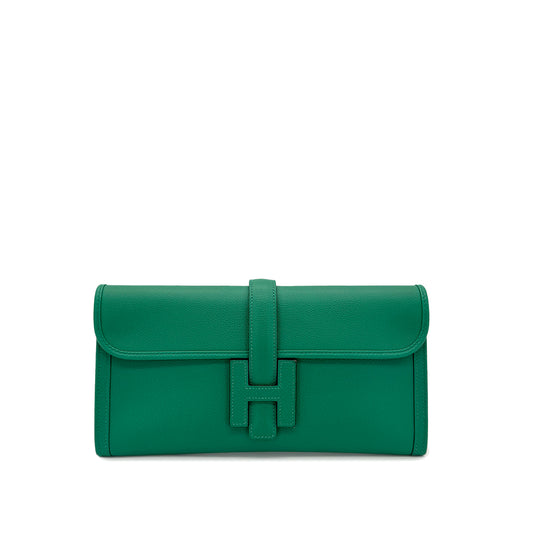 HERMES JIGE ELAN 29 VERT VERTIGO EVERCOLOR CLUTCH BAG A 90281818