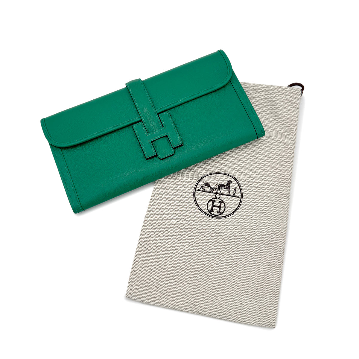 HERMES JIGE ELAN 29 VERT VERTIGO EVERCOLOR CLUTCH BAG A 90281818