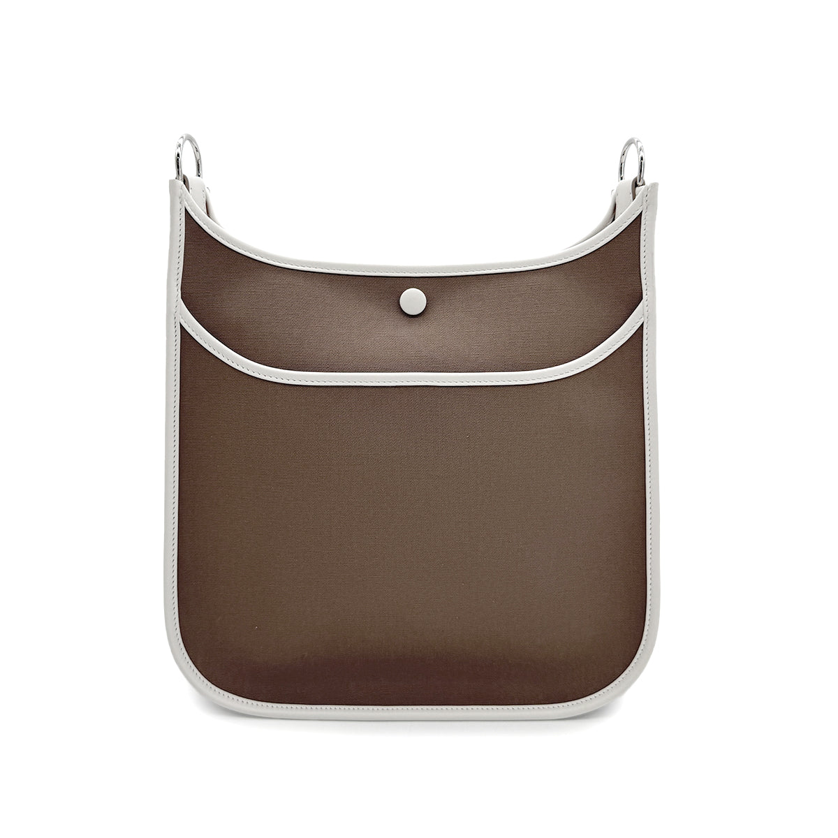 HERMES NEO EVELYNE PM ETOUPE GRIS PERLE TOILE OFFICER SWIFT SHOULDER BAG W 90281821